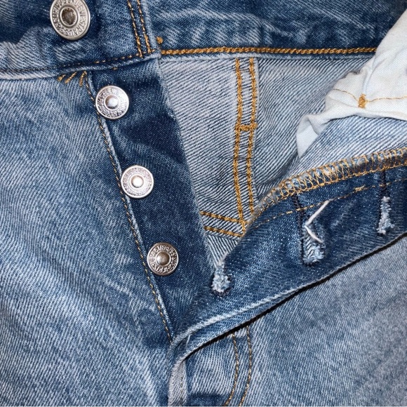 Levi’s Premium Women’s 501 Skinny Blue Distressed Jeans 28/30 - Picture 6 of 10